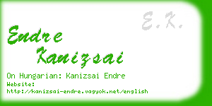 endre kanizsai business card